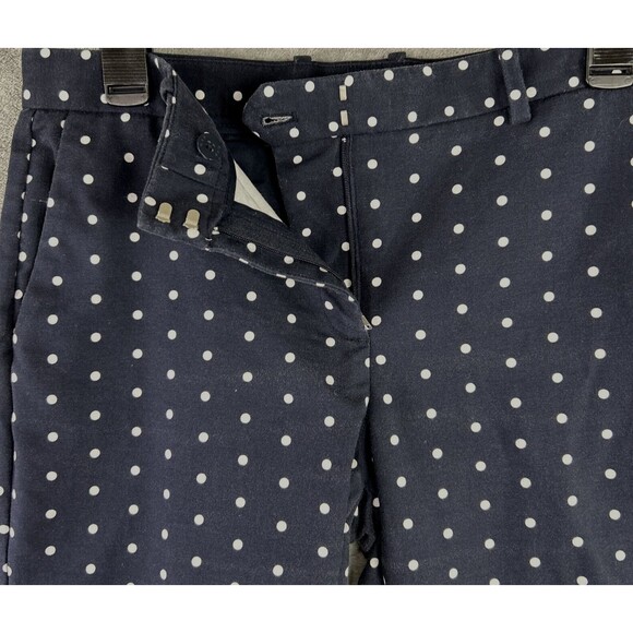 GAP Women's 06 R Flat Front Mid Rise Stretch Slim Crop Pants Navy Polka Dots - Picture 3 of 12
